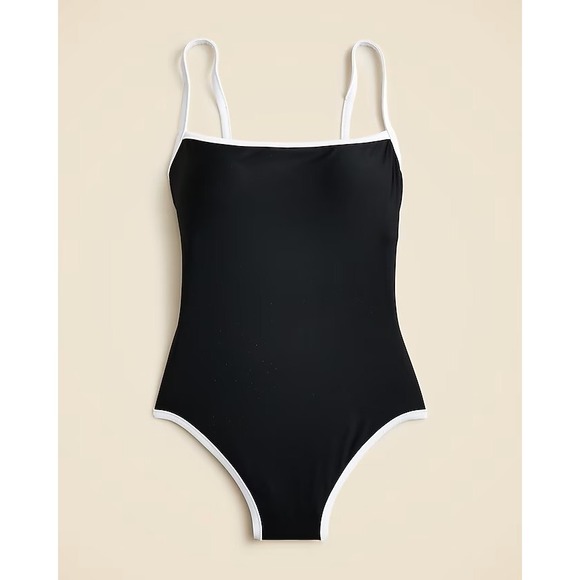 J.Crew Contrast straight-neck one-piece Swim NWT Size 2 - Picture 1 of 8